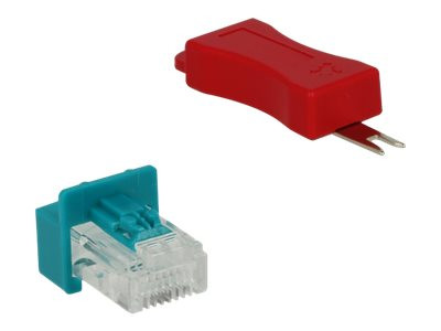 DeLOCK RJ45 Secure Clip m. St. 6x türkis, 6 Stück