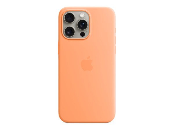 Apple Silikon Case mit MagSafe (hellorange, iPhone 15 Pro