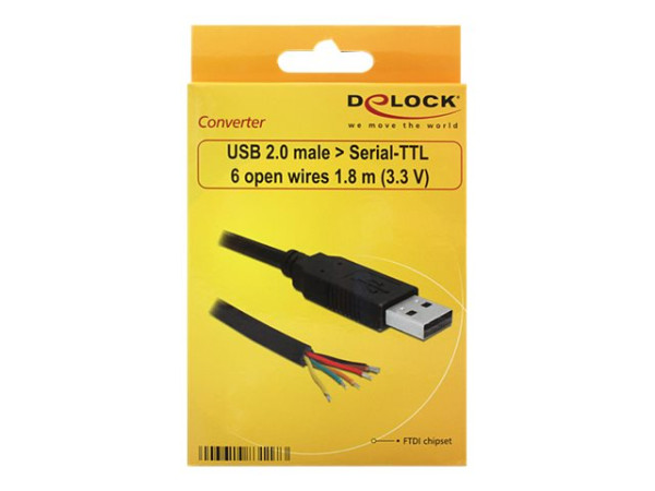 Konverter Delock USB2.0 -> Seriell-TTL 6 off Kabenden 3,3V