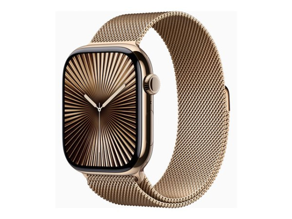 Apple Watch Series 10 (gold, Titangehäuse, 46 mm, Milanaise