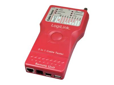 Kabeltester LogiLink 5in1 RJ45/RJ11/USB/BNC/IEEE1394 Stecker