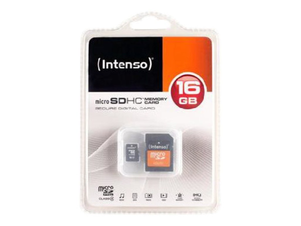 SD MicroSD Card 16GB Intenso inkl. SD Adapter