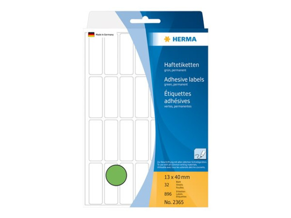 HERMA Vielzwecketiketten gr?n 13x40 mm Papier matt 896 St.