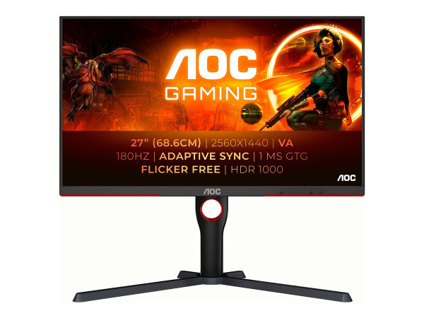 AOC AGON Q27G3XMN/BK (69 cm (27 Zoll), schwarz/rot, QHD,