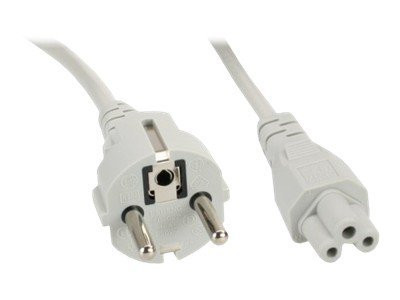 InLine® Netzkabel für Notebook, 3pol Kupplung, grau, 1,8m