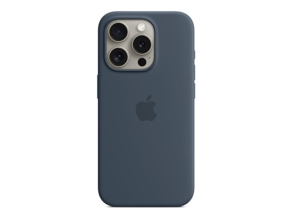 Apple Silikon Case mit MagSafe (dunkelblau, iPhone 15 Pro)