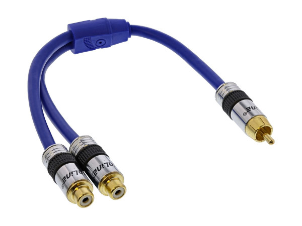 InLine® Cinch-Y-Kabel, PREMIUM, 1x Cinch Stecker zu 2x