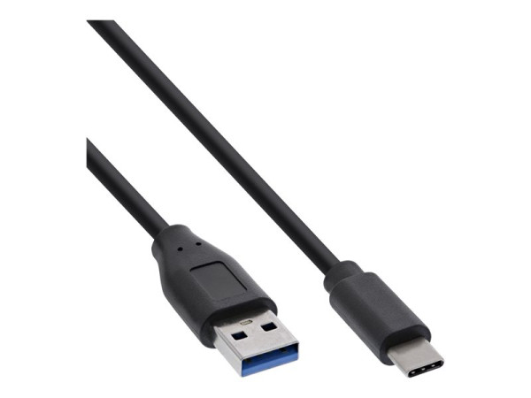InLine USB 3.2 Kabel, Typ C Stecker an A Stecker, schwarz,