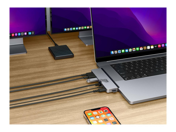 Hyper HD 7-in-2 USB-C Hub MB-Rro M1/M2 HD575-GRY-GL