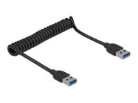 DeLOCK USB 3.0 Spiralkabel TypA St>A St schwarz, 1,2