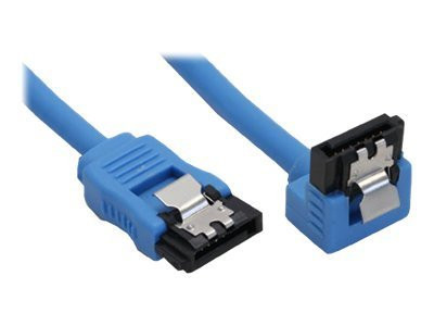 InLine® SATA 6Gb/s Anschlusskabel rund, abgewinkelt, blau,