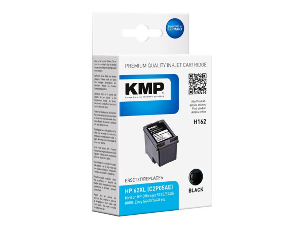 Patrone KMP für HP 62XL schwarz 12ml kompatibel