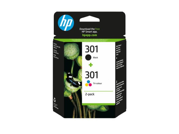 HP Nr.301 2er-Pack bk + cy/mg/ye N9J72AE schwarz Tinte