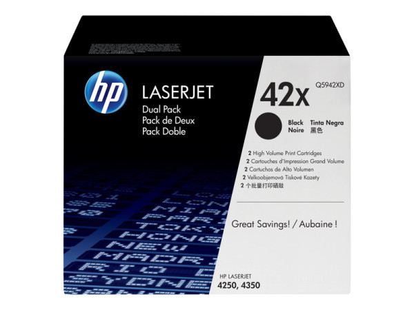 HP Q5942XD|42XD Tonerkartusche schwarz Doppelpack, 20.000