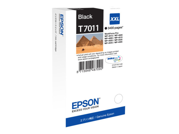 Epson C13T70114010|T7011 Tintenpatrone schwarz, 3.400