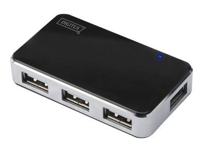 USB-HUB DIGITUS 4-Port, USB2.0, extern, schw Klavierlack,+NT