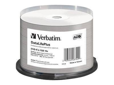 Verbatim DVD-R 4,7 GB, DVD-Rohlinge 16fach, 50 Stück 50
