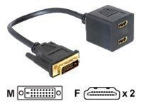 IT Produkte DeLOCK Adapter DVI 25 Stecker zu 2x HDMI Buchse