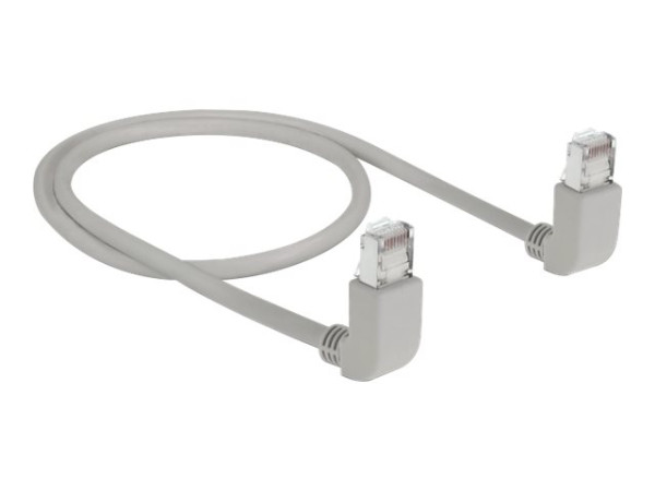 DeLOCK RJ45 Cat.6A S/FTP ob/ob gew. 0,5m | oben /