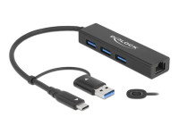 DeLOCK Delock 3P USB 3.2 Gen1 Hub+LAN+USB-C/A | 64149 DeLOCK Delock 3P USB 3.2 Gen1 Hub+LAN+USB-C/A | 64149