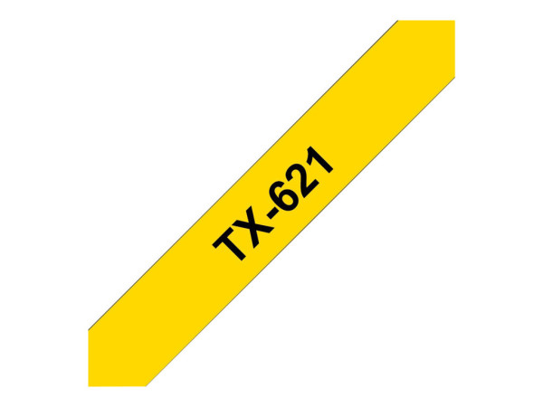 Brother Schriftband TX-621 9 mm, schwarz auf gelb
