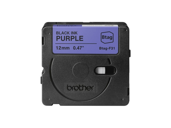 Brother Schriftband Btag-F31 (12mm, schwarz auf lila, nicht