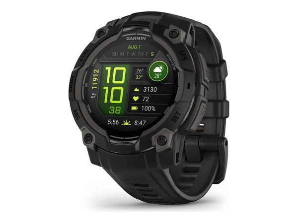 Garmin Instinct 3 - 45 mm, AMOLED (Black, Silikon-Armband)
