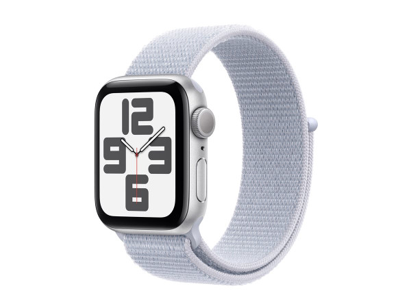 Apple Watch SE (silber, Aluminium, 40 mm, Sport Loop blaue