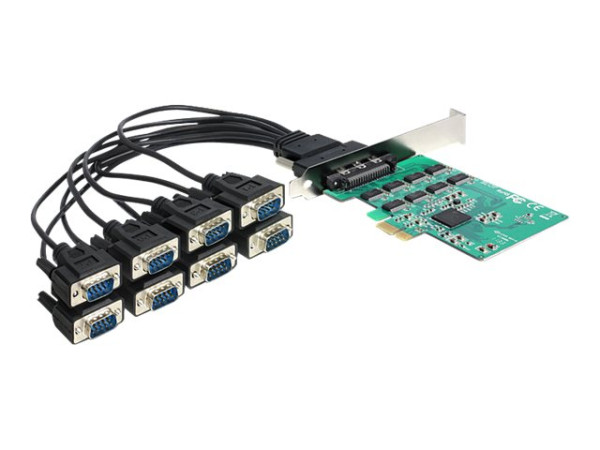 PCI Expr Card Delock 8x D-Sub9 RS-232 ext (Kabel) +LowProfil