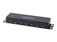 USB-HUB 7-Port LogiLink metall LED-Anzeige m. Netzteil