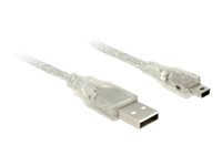 Kabel USB St."A"=>St."Mini-B" 5pin 0,5m, Delock, transparent