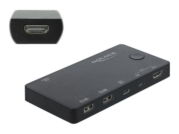 DeLOCK Sw. KVM HDMI/USB-C 4K 60Hz