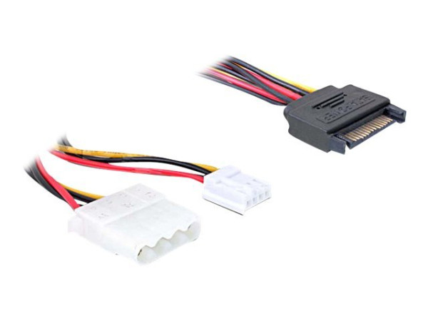IT Produkte DeLOCK Kabel Power SATA 15pin ->4 Pin Molex+Flop