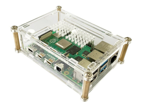 Joy-IT Acrylgehäuse für Raspberry Pi 4 transparent