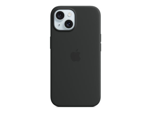 Apple Silikon Case mit MagSafe (schwarz, iPhone 15)