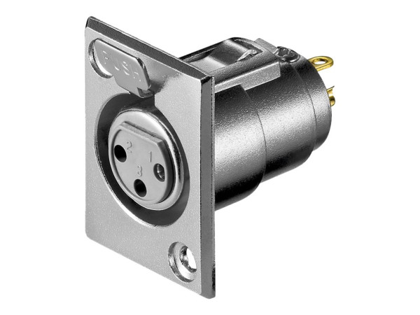 Goobay XLR 187-3 G 3 POL. Mikrofon-Einbaubuchse, 3-p
