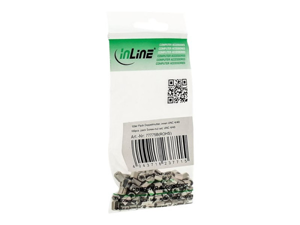 InLine? Doppelmutter Set, innen UNC 4/40, 100er Pack