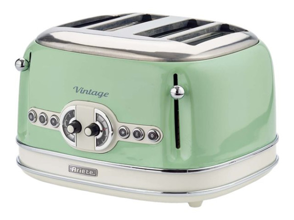 Ariete Vintage 4-Schlitz-Toaster 156 (hellgrün, 1.600 Watt,