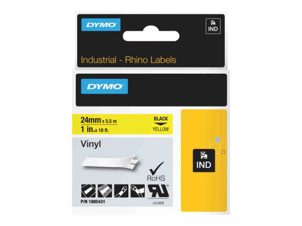 Dymo Rhino Vinylband 1805431, Schriftband 24 mm, schwarz