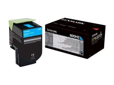 Lexmark Toner 800H2 cyan hohe Kapazität (80C0H20)