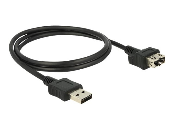 DeLOCK Adapter USB2.0A St>USB2.0A Bu 1m schwarz, 1m,