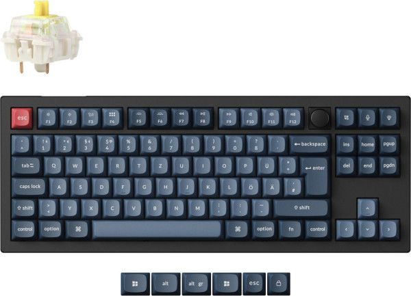 Keychron V3 Max (schwarz/blaugrau, DE-Layout, Gateron