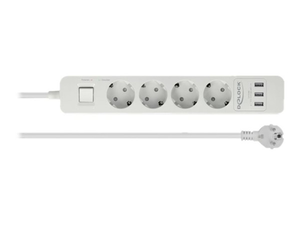 DeLOCK DeLock Steckdosenleiste 4-fach USB wh weiß 4x