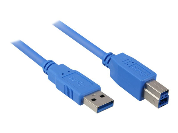 Sharkoon Kabel USB 3.0 Stecker A - Stecker B 5 Meter USB-A