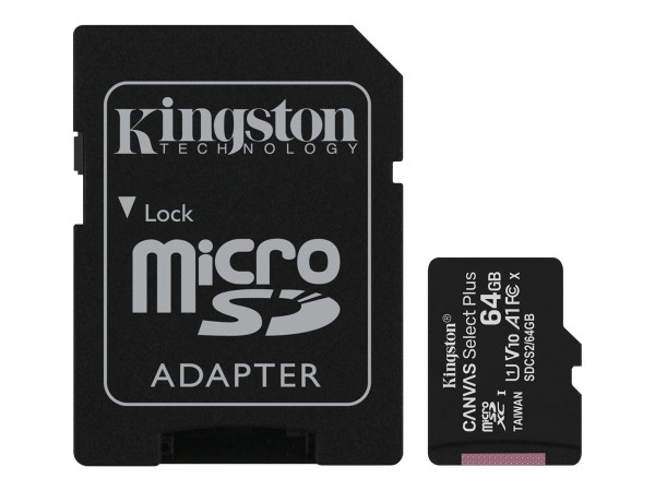 Kingston MicroSD64GB Canvas Select+ SDCS2 KIN schwarz,