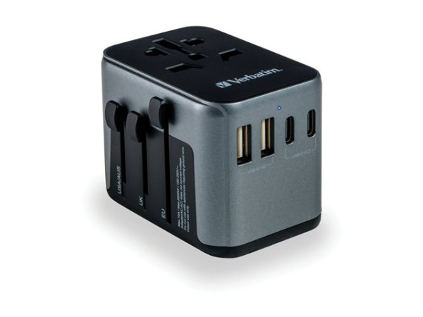 Verbatim Universal-Reiseadapter UTA-03 (schwarz/silber, 2x
