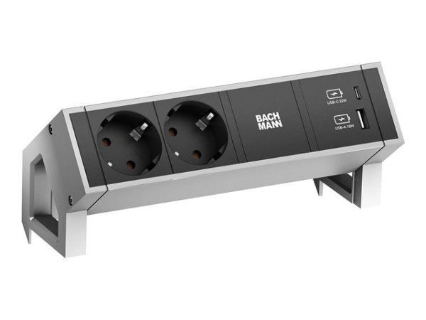 Bachmann DESK 2 Steckdosenleiste 3-fach, 2x Strom, USB-A