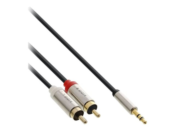 InLine Slim Audio Kabel Klinke 3,5mm ST an 2x Cinch ST, 5m