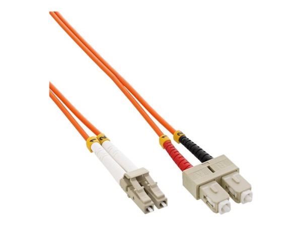InLine® LWL Duplex Kabel, LC/SC 50/125Ám, 10m