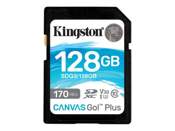 Kingston SD 128GB Canvas Go! Plus UHS-I U3 KIN schwarz,